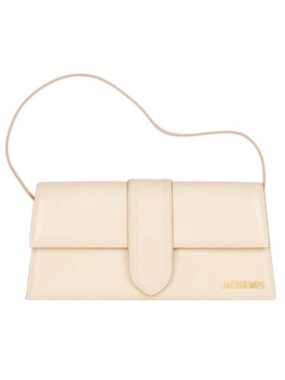 Jacquemus Le Grand Bambino Long Logo Plaque Shoulder Bag Ivory/ Cream NWT
